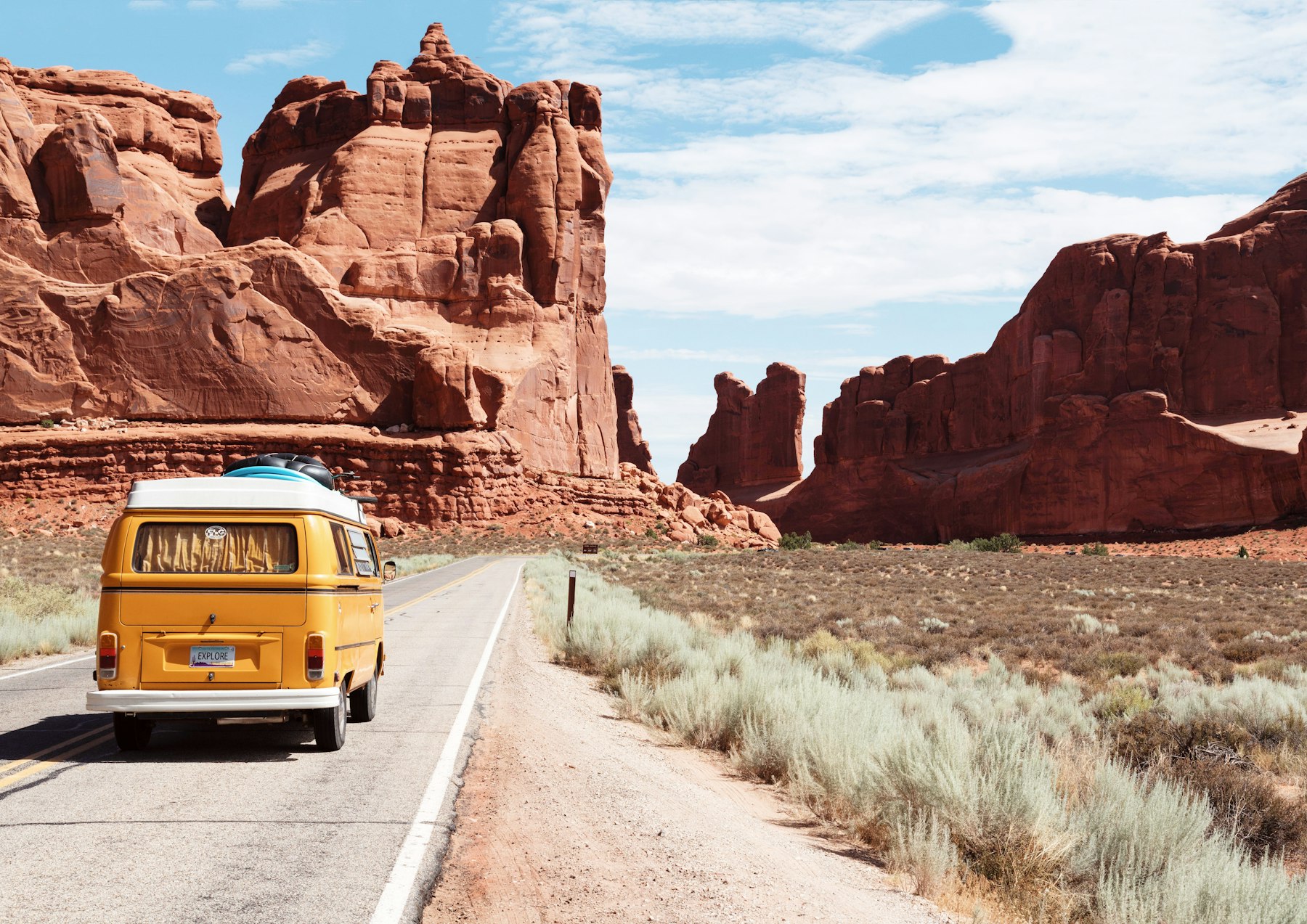 Winding road through stunning landscape